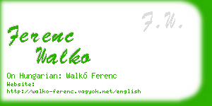 ferenc walko business card