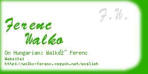 ferenc walko business card